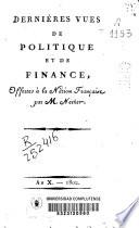Dernières vues de politique et de finance