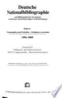 Deutsche Nationalbibliographie und Bibliographie der im Ausland erschienenen deutschsprachigen Veröffentlichungen