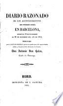 Diario razonado de los acontecimientos que tuvieron lugar en Barcelona, desde el 13 de noviembre al 22 de diciembre del año de 1842