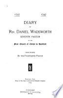 Diary of Rev. Daniel Wadsworth