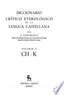 Diccionario crítico etimológico de la lengua castellana