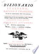 Dictionnaire françois, latin et italien