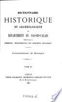 Dictionnaire historique et archéologique du département du Pas-de-Calais