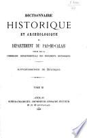 Dictionnaire historique et archéologique du département du Pas-de-Calais ...