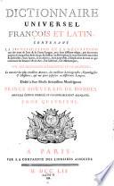 Dictionnaire universel Francois et Latin