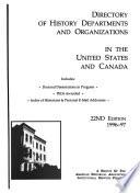 Directory of History Departments and Organizations in the United States and Canada