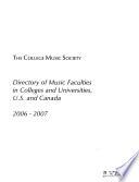 Directory of Music Faculties in Colleges and Universities, U. S. and Canada