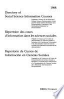 Directory of Social Science Information Courses