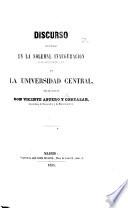 Discurso pronunciado en la solemne inauguracion del año académico de 1855 á 1856 en la Universidad Central