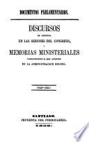 Discursos de apertura en las sesiones del Congreso, i memorias ministeriales