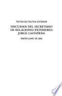 Discursos del secretario de relaciones exteriores, Jorge Castañeda