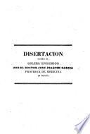 Disertacion sobre el cólera epidémico