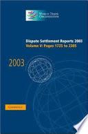 Dispute Settlement Reports 2003