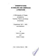 Dissertations in English and American Literature