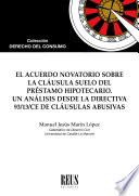 El acuerdo novatorio sobre la cláusula suelo del préstamo hipotecario