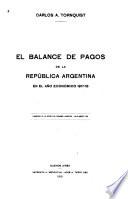 El balance de pagos de la república Argentina en el año económico 1917-18