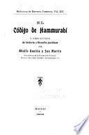 El Código de Hammurabi y otros estudios de historia y filosofía jurídicas