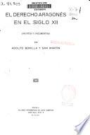 El derecho aragonés en el siglo XII