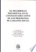El desarrollo psicosocial en el contexto educativo de los programas de garantía social
