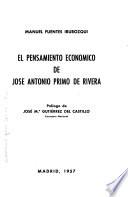 El pensamiento económico de José Antonio Primo de Rivera