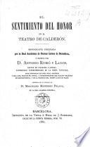 El sentimiento del honor en el teatro de Calderón
