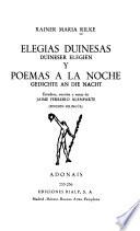 Elegías dulnesas (Duineser Elegien) y Poemas a la noche (Gedichte an die Nacht). Estudios
