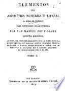Elementos de aritmética numérica y literal al estilo de comercio para instrucción de la juventud