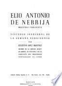 Elio Antonio de Nebrija, maestro y publicista