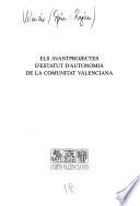 Els avantprojectes d'Estatut d'autonomia de la Comunitat Valenciana