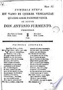 En vamo es querer venganzas quando amor pasiones vence