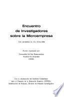 Encuentro de Investigadores sobre la Microempresa, Cali, noviembre 14, 15 y 16 de 1984