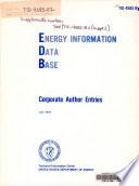 Energy Information Data Base: Corporate Author Entries