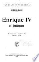 Enrique IV [i.e. cuarto] de Shakespeare