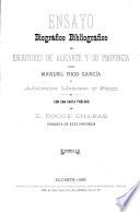 Ensayo biográfico bibliográfico de escritores de Alicante y su provincia