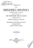 Ensayo de una biblioteca española de libros raros y curiosos