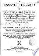 Ensayo literario... o tentativa geográfico- cronologico-histórico- política...