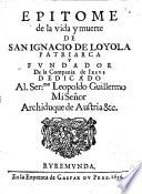 Epitome de la vida y muerte de San Ignacio de Loyola