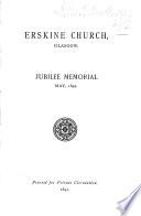 Erskine church, Glasgow. Jubilee memorial, May, 1892