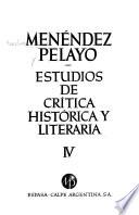 Estudios de crítica histórica y literaria