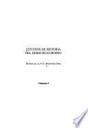 Estudios de historia del derecho europeo