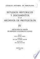 Estudios históricos y documentos de los archivos de protocolos