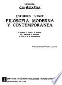 Estudios sobre filosofía moderna y contemporánea