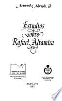 Estudios sobre Rafael Altamira