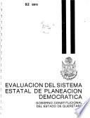Evaluación del sistema estatal de planeación democrática
