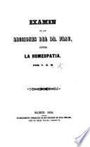 Examen de las lecciones del Dr. Frau contra la homeopatía