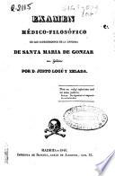 Examen médico-filosófico de los padecimientos de la enferma de Santa María de Gonzar en Galicia
