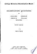 Examination Questions in English, German, French, Italian, Spanish