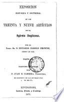 Exposición histórica y doctrinal, de los treinta y nueve Artículos de la Iglesia anglicana, tr. por J.B. Cabrera