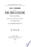 Fallos y disposiciones de la exma. Cámara de Apelaciones de la Capital