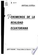 Fenómenos de la realidad ecuatoriana